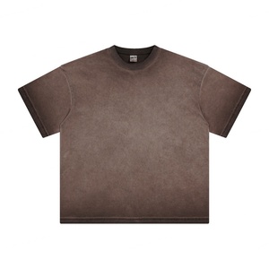 Camisetas Gráficas de Algodón de 250 g/m², Dobladillo sin Rematar, Agujeros Rotos, Hombros Caídos, Estilo Desgastado, Camisetas Cortas, Camisetas con Lavado Ácido, Camisetas Extra Grandes - Product Image 3