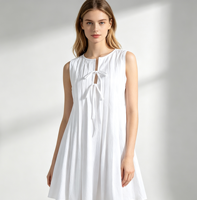 Robe décontractée plissée sans manches pour femme en chanvre-coton, nouvelle collection été, style européen-américain transfrontalier