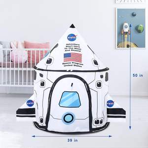 Effortless Setup Rocket Ship <b>Play</b> <b>Tent</b> Kids <b>Play</b> <b>Tents</b> Cute Space <b>Tent</b> Indoor Outdoor Spaceship with Wing - Product Image 3