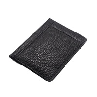 Porte-cartes unisexe en cuir de vachette véritable, ultra fin, avec plusieurs emplacements pour cartes, logo embossé, adapté pour la permis de conduire, vente en gros