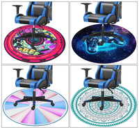 Tapis de souris rond pour ordinateur Tapis de sol pour chaise Tapis de salle de jeux antidérapant Tapis de chaise d'ordinateur