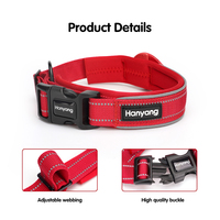 Collier pour chien et chat Hanyang OEM personnalisé, en nylon réfléchissant, réglable, avec GPS, robuste, pour l'entraînement, compatible Airtag, avec boucle