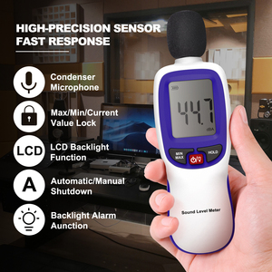 جهاز قياس الضوضاء مقياس ديسيبل 30~130 ديسيبل جهاز صغير لقياس مستوى الصوت مراقب الديسيبل - Product Image 4