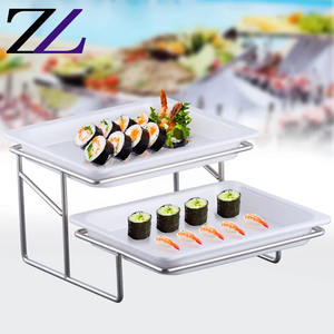 Plateaux <span class=keywords><strong>de</strong></span> service pour Buffet <span class=keywords><strong>de</strong></span> cuisine, 2 niveaux, en pierre précieuse saine, entrée salade fruits <span class=keywords><strong>de</strong></span> <span class=keywords><strong>mer</strong></span>, support <span class=keywords><strong>de</strong></span> service en céramique en porcelaine blanche - Product Image 1