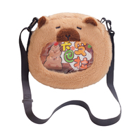 Sac à dos en peluche doux pour enfants, motif capybara de dessin animé, en coton, idéal pour les étudiants, vente en gros