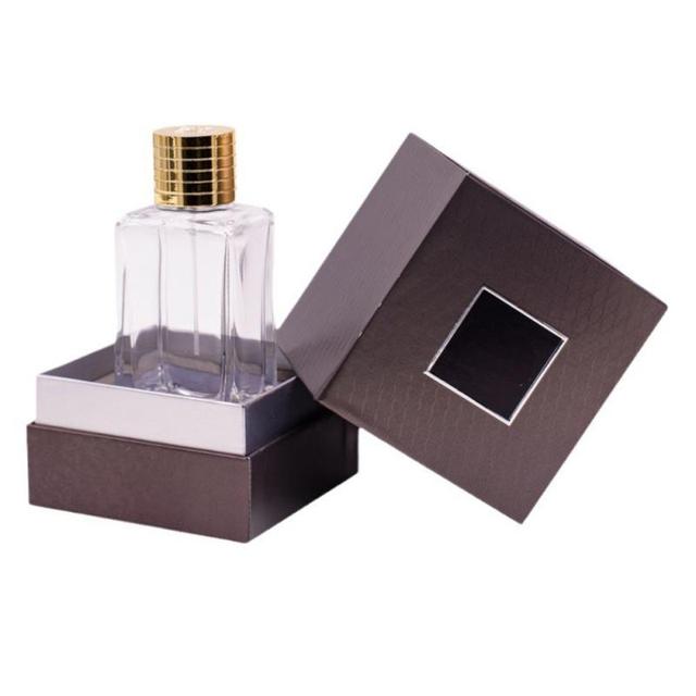 Luxury Black Paper Perfume Box with Unique Design Empty Perfume Bottle and Packaging