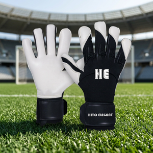 Meilleurs gants de gardien de but de football professionnels Nouveaux gants de football en latex respirant avec sangle de protection des doigts ou bande élastique - Product Image 3