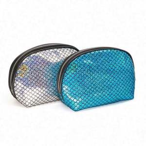 Pochette de maquillage scintillante sirène à paillettes avec fermeture éclair, sac cosmétique de luxe brillant à écailles de poisson pour fille - Product Image 6