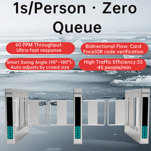 Zento OEM ODM 304 thép không gỉ turnstile với nhận dạng khuôn mặt kiểm soát truy cập hệ thống Swing turnstile cổng cho phòng tập thể dục sử dụng - Product Image 3