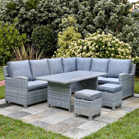 Moderne bequeme PE Rattan Sofa Wicker Outdoor Gartenmöbel Günstige Set für Courtyard Hotel Park oder Bauernhaus