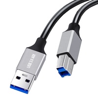 Cable de Impresora USB 3.0 a Macho Cuadrado, Cable de Datos de Alta Velocidad, Cable de Extensión de Transmisión de Datos para Computadora de Macho A a Macho B