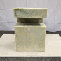 Nouvelle table d'appoint rectangulaire en marbre onyx vert pour la décoration intérieure