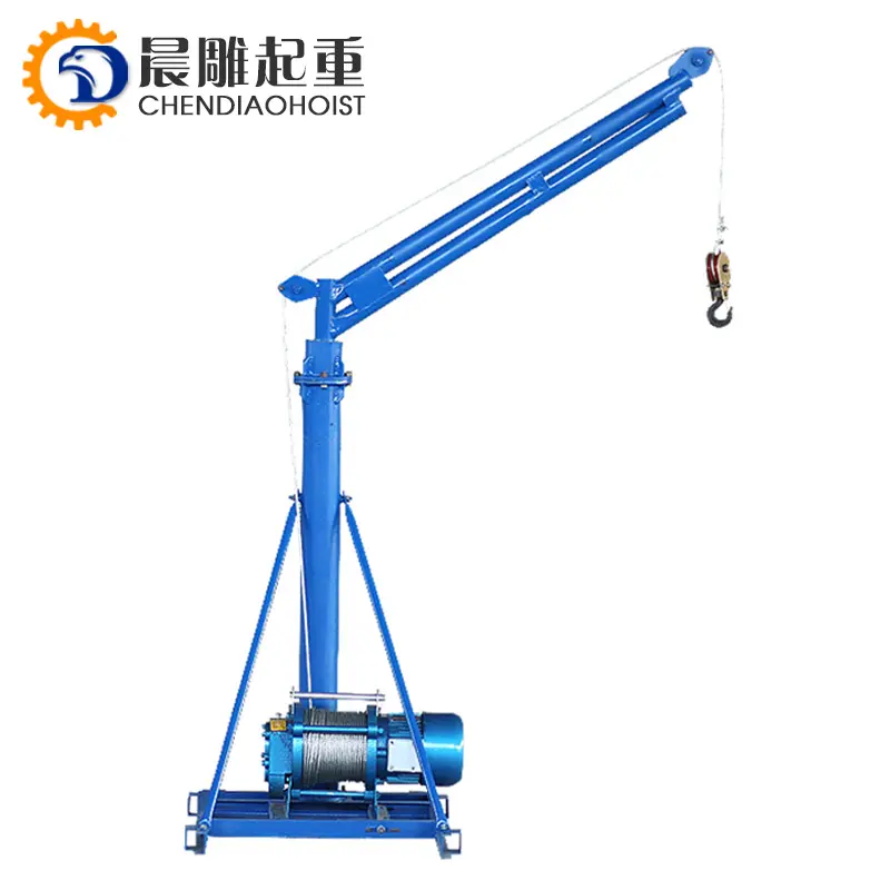 Construction Lifting Mini Crane Mobile Standard Lifting Equipment Electric Motor Outdoor 180 Degree 500kg 60m 30m 800kg 1000kg