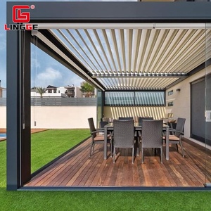 Persiana eléctrica abatible, pérgola impermeable <span class=keywords><strong>para</strong></span> jardín, pérgola <span class=keywords><strong>de</strong></span> aleación <span class=keywords><strong>de</strong></span> <span class=keywords><strong>aluminio</strong></span> - Product Image 4