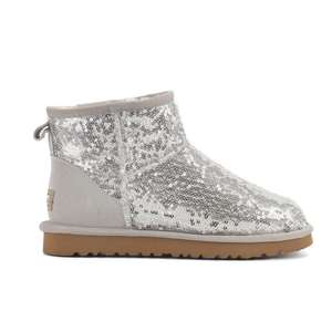 Nouvelles <span class=keywords><strong>bottes</strong></span> de neige scintillantes pour femmes, tendance automne-hiver 2025, à enfiler, avec doublure en peluche chaude, design tendance Ug, bout rond - Product Image 1