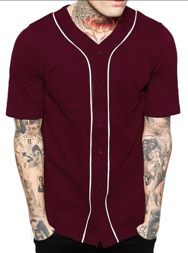 Sublimación personalizada ropa de béisbol jersey en blanco 100% malla de poliéster jersey liso Softball Jersey uniformes