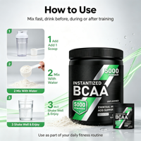 Poudre de BCAA instantanée en marque blanche, 300g, complément sans saveur, soutient la force musculaire et la récupération de l'endurance
