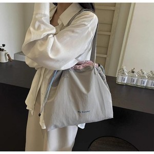 Japanese-style Color-block <strong>Drawstring</strong> Canvas Shoulder <strong>Bag</strong> <strong>Large</strong> Capacity for Students Daily Commute Various Occasions - Product Image 6
