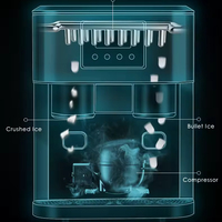 Distributeur d'eau 3-en-1 avec machine à glaçons pilés et fonction autonettoyante, capacité de 15 kg, idéal pour la maison, la cuisine et le bureau