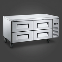 Réfrigérateur vertical professionnel en acier inoxydable à 2 tiroirs avec refroidissement par air et contrôle numérique pour cuisine commerciale