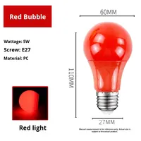 Ampoules LED E27 colorées 5W 7W 9W Économie d'énergie Rouge Rose Jaune Bleu Violet Orange pour décor d'atmosphère de vacances résidentielles