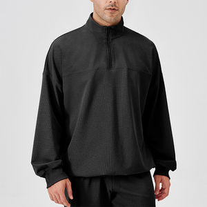 Maglietta sportiva all'ingrosso da <span class=keywords><strong>uomo</strong></span> in stile sportivo Activewear 1/2 <span class=keywords><strong>con</strong></span> cappuccio <span class=keywords><strong>felpa</strong></span> <span class=keywords><strong>con</strong></span> cappuccio personalizzata a manica lunga in bianco - Product Image 4