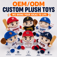 Mascotte en peluche de baseball, conception de personnages OEM ODM, commande en gros, usine de jouets en peluche, merchandising de marque, vente en gros d'animaux en peluche
