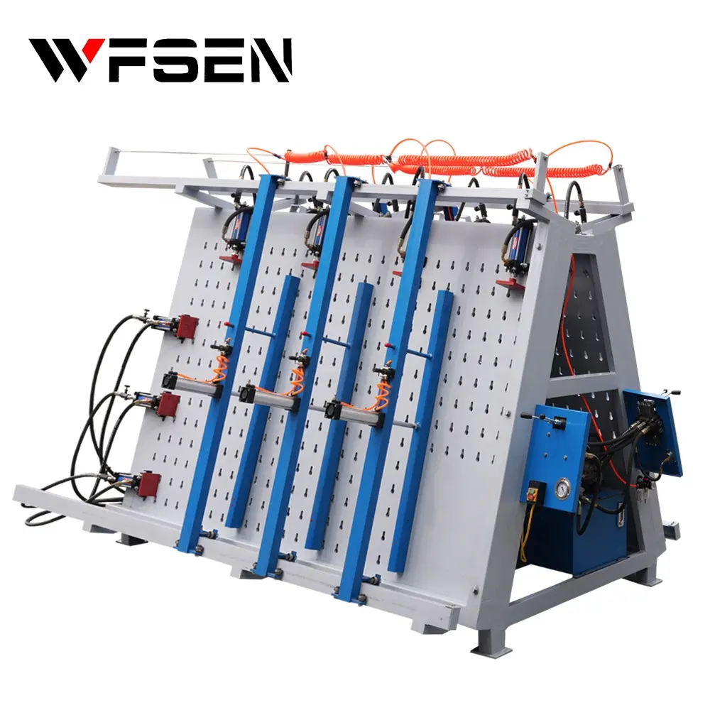 WFSEN高周波ウッドジョインターコンポーザークランプフィクスチャキャリア油圧プレスドアフレーム組立機