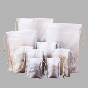 Bolsa de Té de Tela No Tejida con Cordón, Tamaño Completo, Grado Alimenticio, para Filtrar Té de Flores y Té Verde - Product Image 2