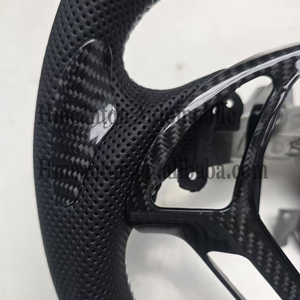 Nuevo Volante Deportivo Popular de Fibra de Carbono con Agarre de Cuero Perforado, Compatible con Infiniti G27 G37 - Product Image 3