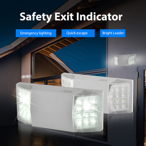 Đèn khẩn cấp LED gắn tường siêu sáng, hai đầu vuông, 3 giờ, 85V-265V, chất liệu ABS, dùng cho trường học, phòng cháy chữa cháy, nhà cung cấp Trung Quốc - Product Image 2