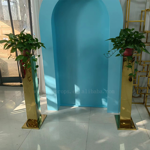 Luxury Tall Gold Stainless Steel Flower Stand Wedding Centerpieces Gold Mirror Plinth for Wedding and Parties <strong>Decoration</strong> - Product Image 5