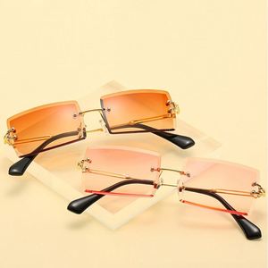 Gafas de Sol Rectangulares Sin Montura de Lujo con Logotipo Personalizado para Hombre, Lentes Degradadas con Protección UV400, Gafas de Sol Cuadradas para Hombre y Mujer - Product Image 2