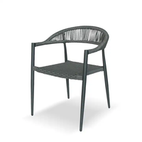 Mobilier d'extérieur de loisirs nordiques chaîne en aluminium Bistro Restaurant maison Bar tissé tressé café corde chaise de salle à manger pour jardin