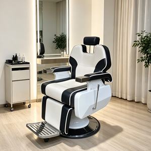 Chaise de barbier K avec pompe hydraulique, hauteur réglable, mobilier de salon, chaise robuste, chaise de barbier antique - Product Image 4