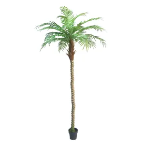 Prezzo a buon mercato di fabbrica 8.5ft alberi alti falso verde Indoor Outdoor in vaso albero di cocco artificiale grandi palme tropicali