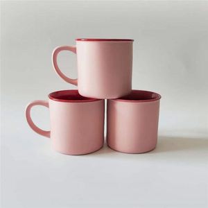 Viral Style <b>Ceramic</b> <b>Mug</b> Pink Cute Cup Different Inner Outer Colors for Home - Product Image 5