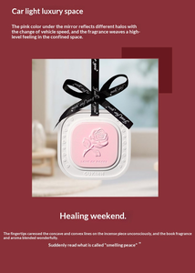 น้ำหอมปรับอากาศในรถยนต์ กลิ่นกุหลาบ แบบแขวน ทำจากเซรามิกยิปซัม ชุดของขวัญหินอโรมาเธอราพี - Product Image 6