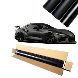 Vinilo PET Autoadhesivo para Cambiar el Color de la Carrocería del Automóvil, 1.52*5m, Garantía de 10 Años, Acabado Mate Metálico Negro Satinado, Antiarañazos, Autoregenerable, TPU - Product Image 1