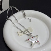 Collier Pendentif Étoile Zircon Colorée Dopamine Lucky Star pour Femme, Bijou Mignon en Alliage de Zinc avec Strass, Vente en Gros, Cadeau