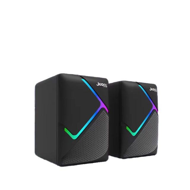RGB Desktop Powered Speakers USB 2.0 Wired Computer Speakers with RGB Lighting Gaming Audio System for PC/Laptop