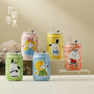 Mug en céramique avec couvercle 501 ml, gobelet réutilisable pour les fêtes et les boissons gazeuses - Product Image 1
