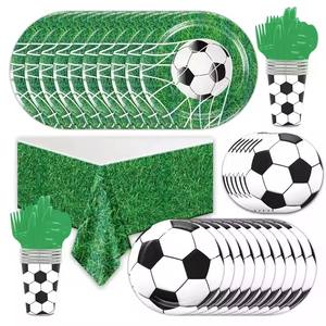 <span class=keywords><strong>Kit</strong></span> de Artículos para Fiesta de Fútbol, Juego de Vajilla Desechable para 10 Personas, Incluye Platos para Cena, Platos para Postre, Servilletas, Tenedores, Mantel, Niño - Product Image 1
