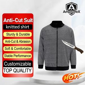 Camiseta de manga larga de punto AmpsafeX HPPE resistente a cortes, resistente al calor 800C, protección contra incendios, personalizable, suave y cómoda para uso industrial. - Product Image 1