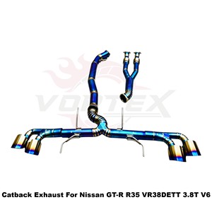 ระบบท่อไอเสียไทเทเนียมแบบตรง Vortex High Flow ขนาด 102 มม. สำหรับ Nissan GT-R GTR R35 VR38DETT ชุดระบบเพิ่มประสิทธิภาพการแข่งขัน - Product Image 3
