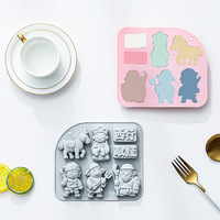 Moule à gâteau en silicone antiadhésif Monkey King Design, réutilisable, de qualité alimentaire, mignon, magnétique, pour chocolat, bonbons et glaces DIY