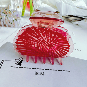 ว้าว! กิ๊บติดผมอะซิเตทฮาวายของ Sheila สีสันสดใส รูปเปลือกหอยขนาดใหญ่ กิ๊บหนีบผมแบบกำหนดเอง ขายส่ง ดีไซน์สร้างสรรค์สำหรับใส่ลำลอง - Product Image 2