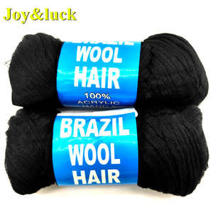 Prezzo all'ingrosso: Trecce africane sintetiche per donne nere, 80g/gomitolo, fibra sintetica di lana brasiliana nera per trecce - Product Image 2