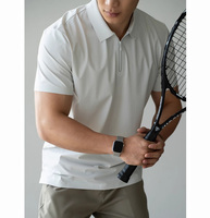 Polo d'été à manches courtes pour hommes, hauts de sport tricotés confortables et respirants avec fermeture éclair, nouveaux vêtements