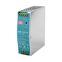 Alimentation électrique sur rail DIN série EDR Mean Well 120W 150W 24V 48V, boîtier métallique, automatisation industrielle, contrôle PLC HMI, mince 40mm
